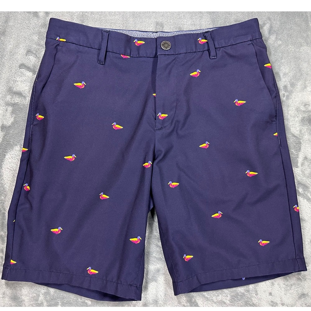 Bonobos Golf Mens 30x9 Navy Blue Embroidered Duck Shorts GSR00472D-B2637